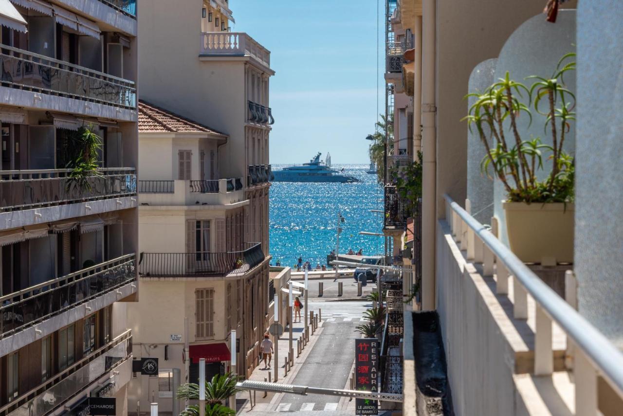 Large Studio - 50M Cannes Beach - Terrace Sea View Bagian luar foto
