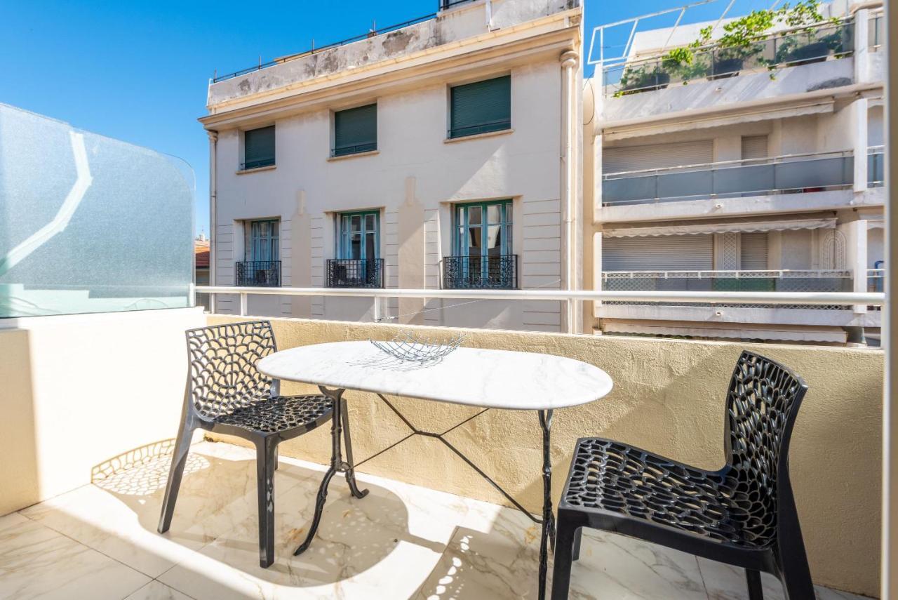 Large Studio - 50M Cannes Beach - Terrace Sea View Bagian luar foto