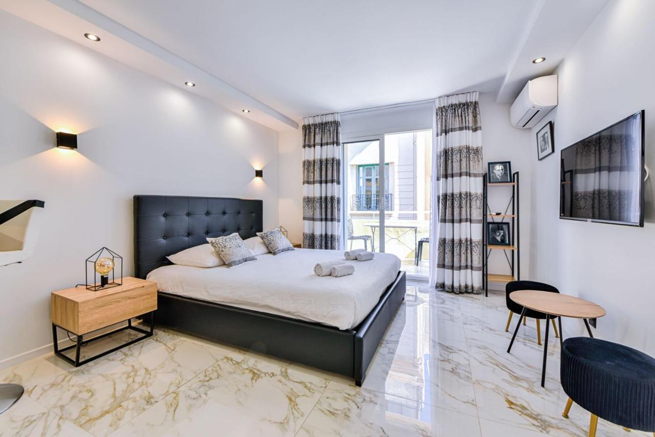 Large Studio - 50M Cannes Beach - Terrace Sea View Bagian luar foto